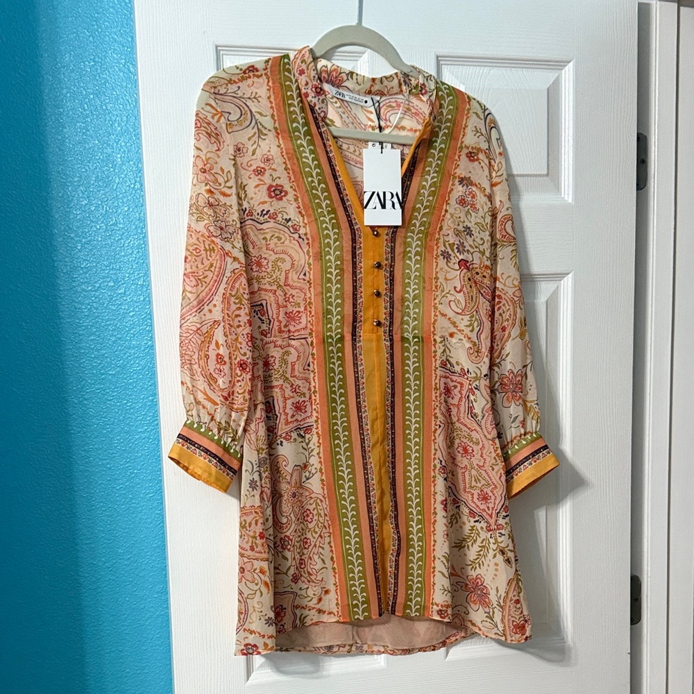 Zara Multicolor Paisley Tunic